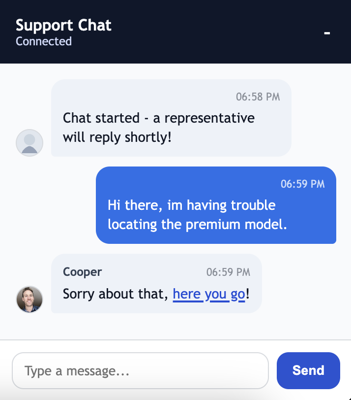 PopAgent chat widget preview